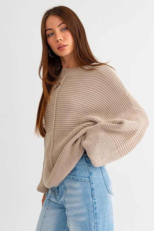 Ribbed Knitted Sweater - Ro + Ivy