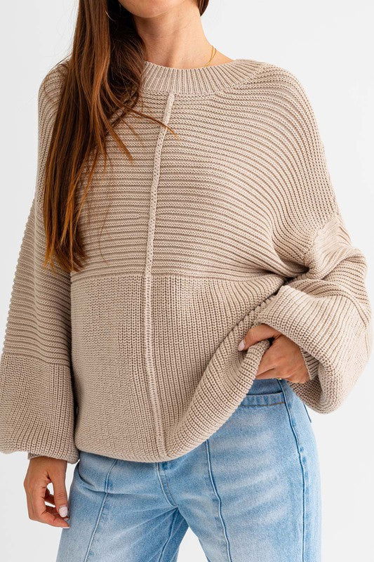 Ribbed Knitted Sweater - Ro + Ivy