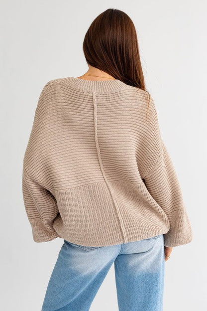 Ribbed Knitted Sweater - Ro + Ivy