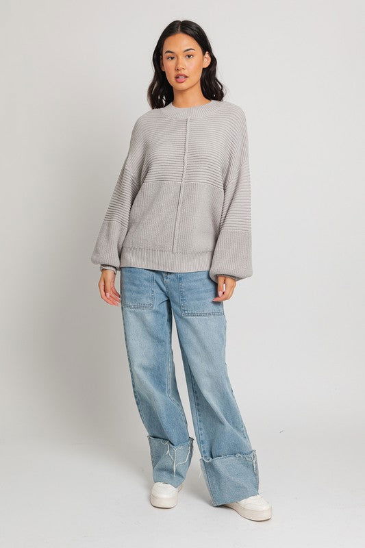 Ribbed Knitted Sweater - Ro + Ivy