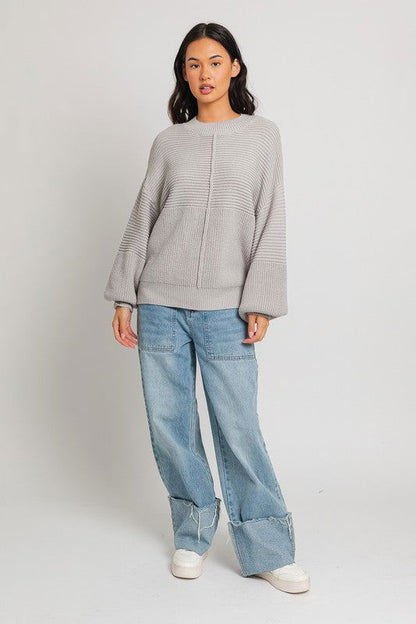 Ribbed Knitted Sweater - Ro + Ivy