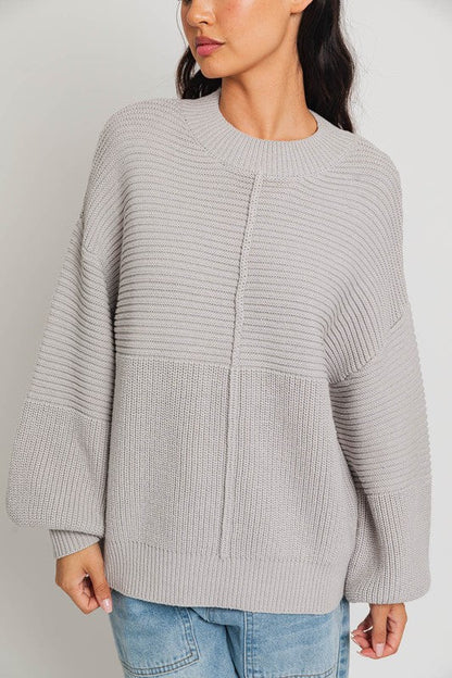 Ribbed Knitted Sweater - Ro + Ivy