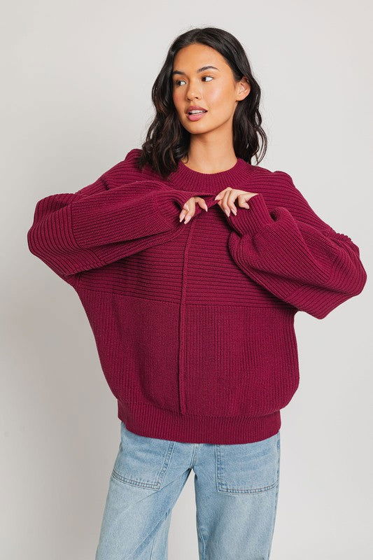 Ribbed Knitted Sweater - Ro + Ivy