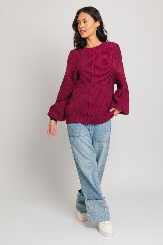 Ribbed Knitted Sweater - Ro + Ivy