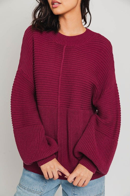 Ribbed Knitted Sweater - Ro + Ivy