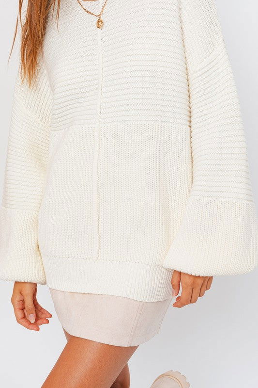 Ribbed Knitted Sweater - Ro + Ivy