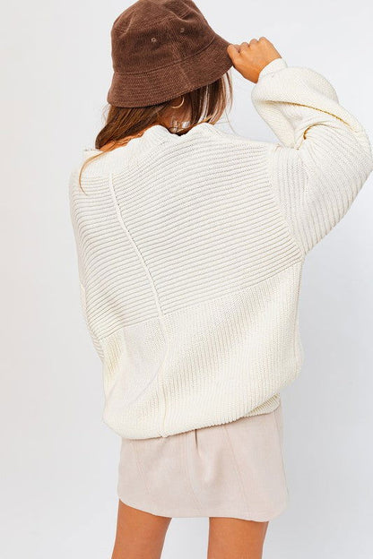 Ribbed Knitted Sweater - Ro + Ivy