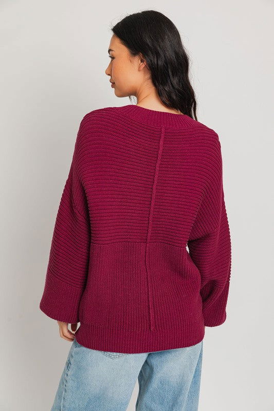 Ribbed Knitted Sweater - Ro + Ivy