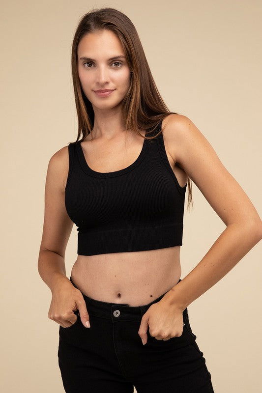 Ribbed Seamless Crop Top - Ro + Ivy