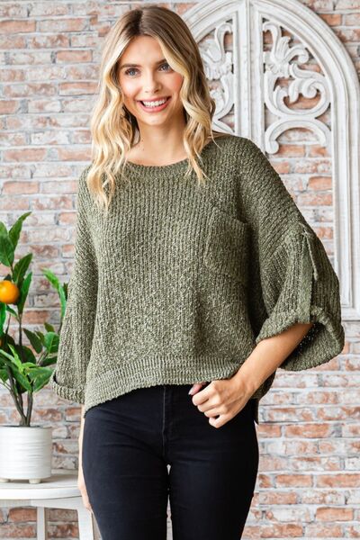 Round Neck Roll-Up Sweater for Women | Sweaters | Ro + Ivy