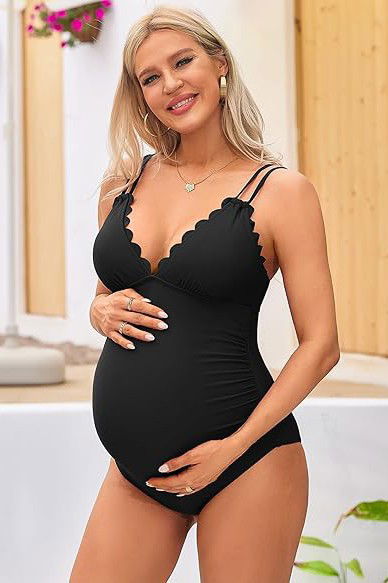 Ruch Scallop V Neck One Piece Swimsuit – outfit idea for women | Ro + Ivy