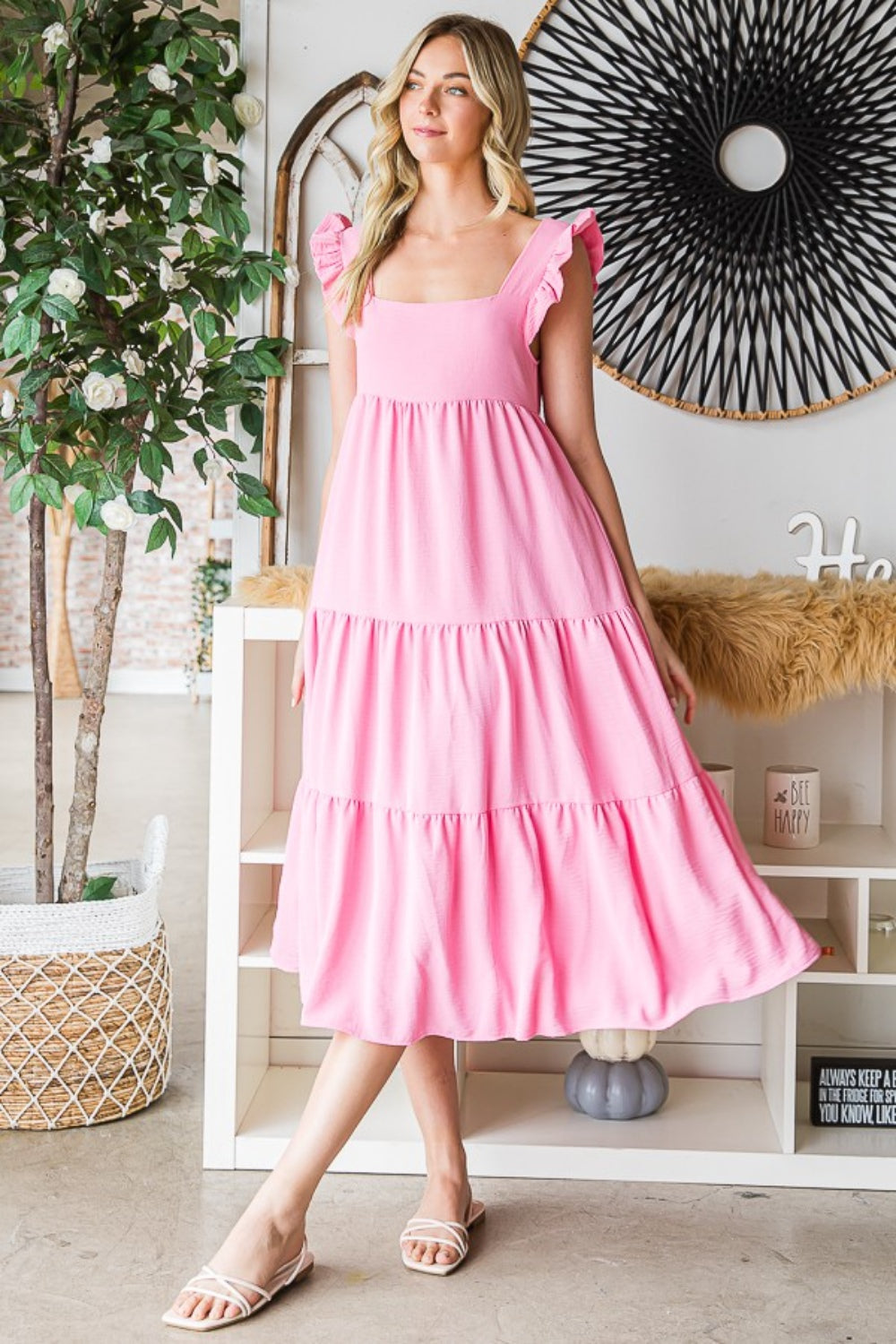 Ruffled Sleeveless Tiered Midi Dress for Women | Midi Dress | Ro + Ivy