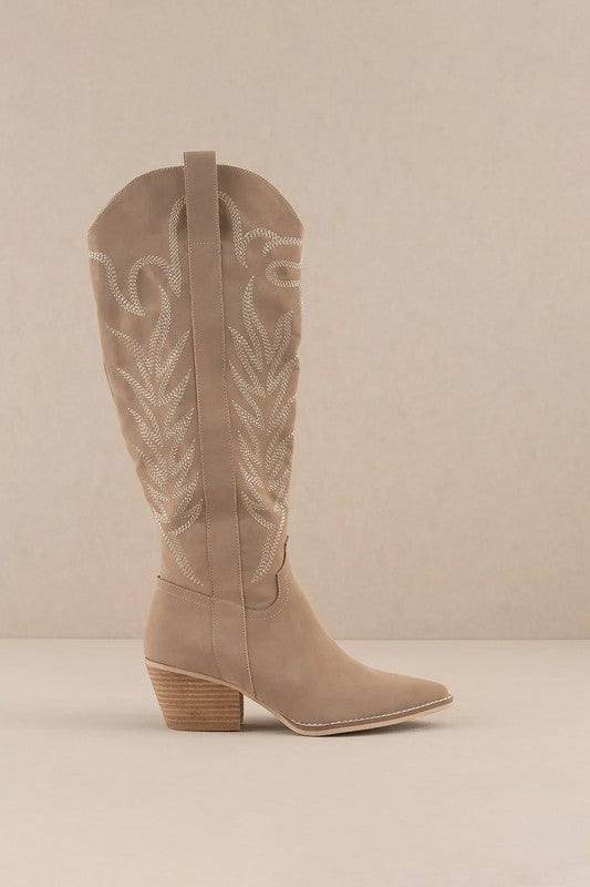 Samara Western Over The Knee High Boots with Embroidery – outfit idea for women | Ro + Ivy