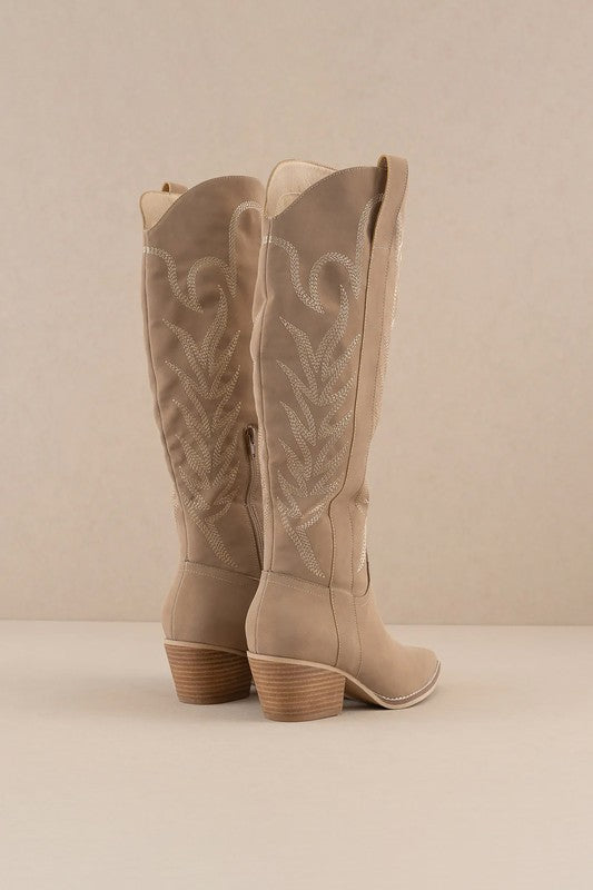 Samara Western Over The Knee High Boots with Embroidery – outfit idea for women | Ro + Ivy