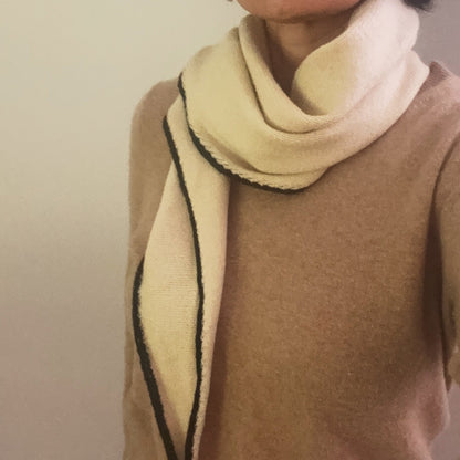 Slim Minimalist Knit Scarf – Two-Tone & Striped - Scarves