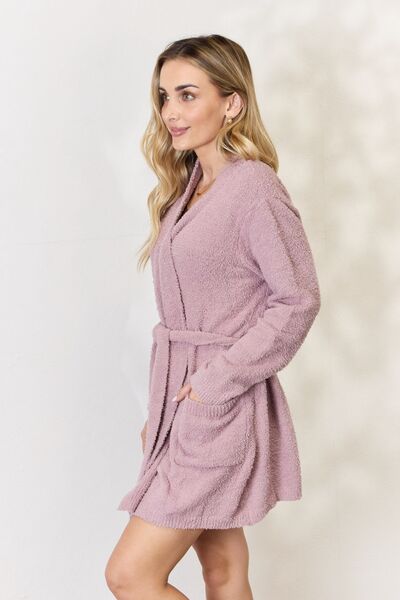 Soft Women's Long Sleeve Short Robe | Robe | Ro + Ivy