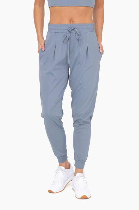 Solid Pleated Front Joggers - Ro + Ivy