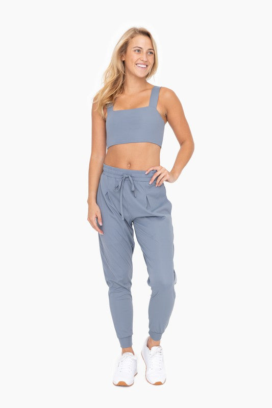 Solid Pleated Front Joggers - Ro + Ivy