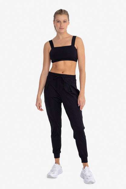 Solid Pleated Front Joggers - Ro + Ivy