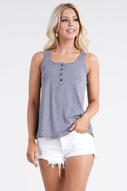 Square Neck Half Button Tank Top for Women | Tank Top | Ro + Ivy