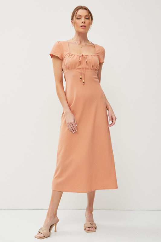 Square Neck Short Sleeve Midi Dress for Women | Midi Dress | Ro + Ivy