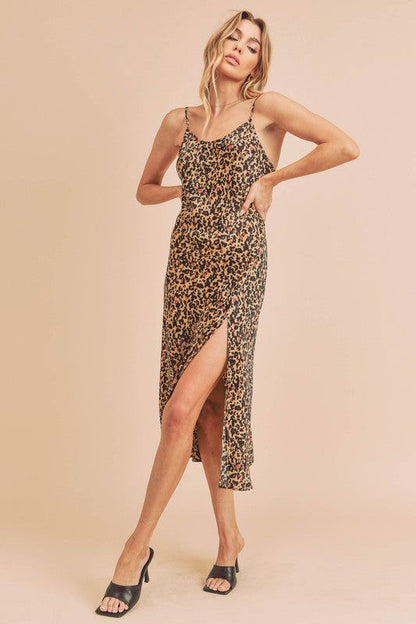 Stasia Leopard Midi Dress - Ro + Ivy