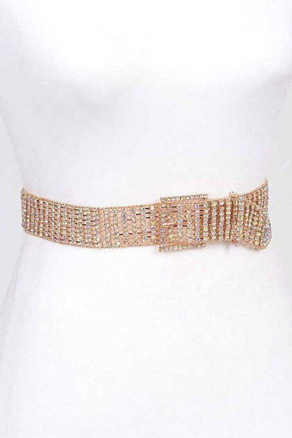 Statement Rhinestone Buckle Chain Belt – outfit idea for women | Ro + Ivy