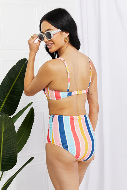 Take A Dip Twist High-Rise Bikini in Stripe for Women | Swimsuits | Ro + Ivy