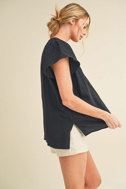 Thia Embroidered Short Sleeve Top - Ro + Ivy