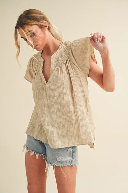 Thia Embroidered Short Sleeve Top - Ro + Ivy