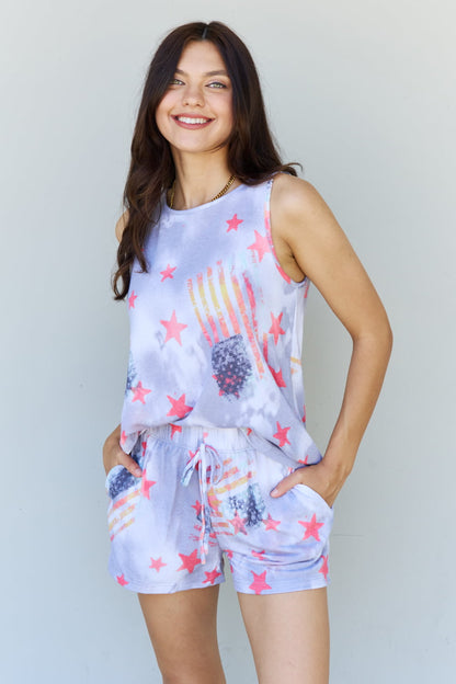 Tie-Dye Star Printed Loungewear Set for Women | Matching Set | Ro + Ivy