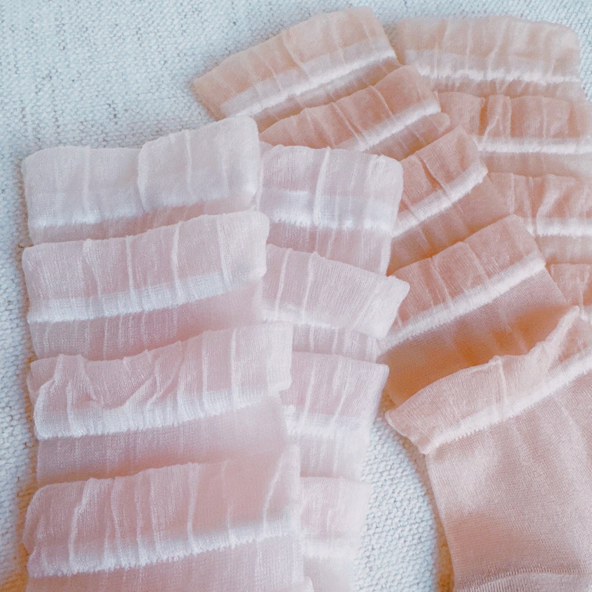 Cascading Lace Tulle Ankle Socks 2-Pack — Feminine Whimsical Style - Socks