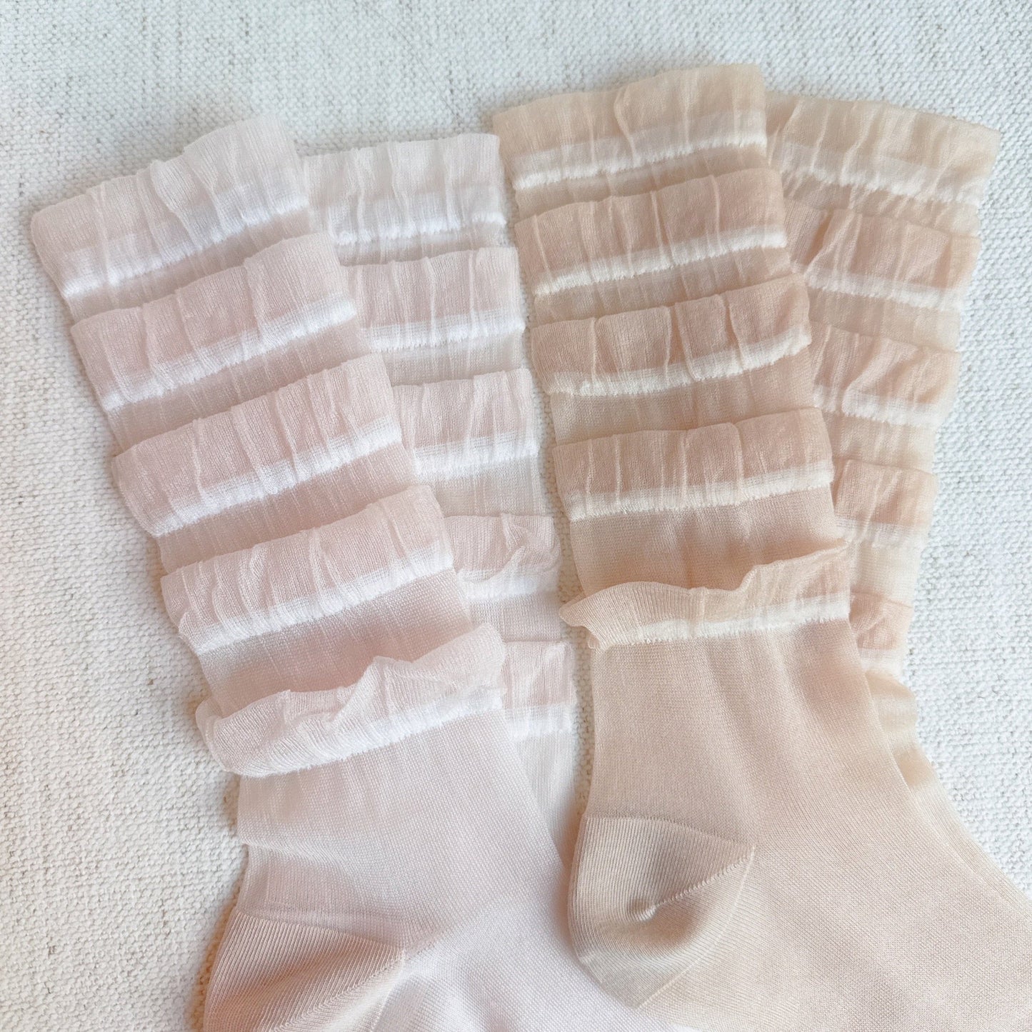 Cascading Lace Tulle Ankle Socks 2-Pack — Feminine Whimsical Style - Socks