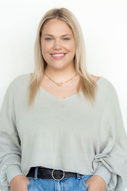 Luxe Gold Paperclip Chain Toggle Clasp Necklace 20" — 18K Plated Layering Everyday Jewelry - Necklaces