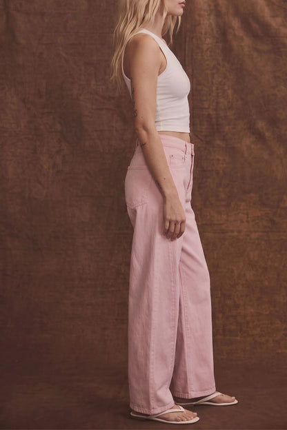 High Rise Trend-Forward Barrel Leg Jeans — Dreamy Statement Everyday Style - DENIM (NEW)