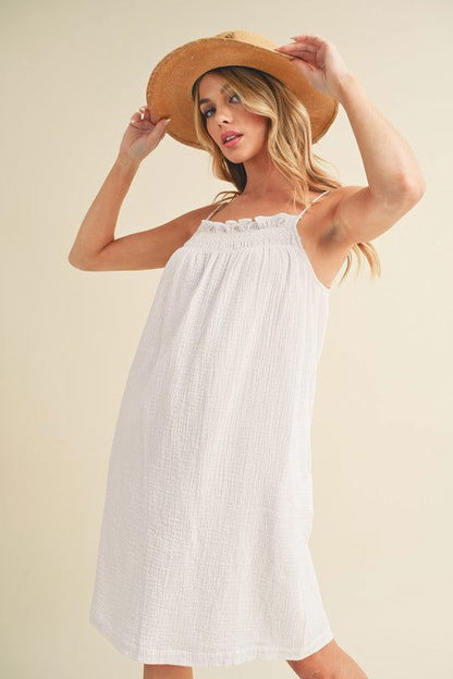Veda Embroidered Knee Length Dress – outfit idea for women | Ro + Ivy