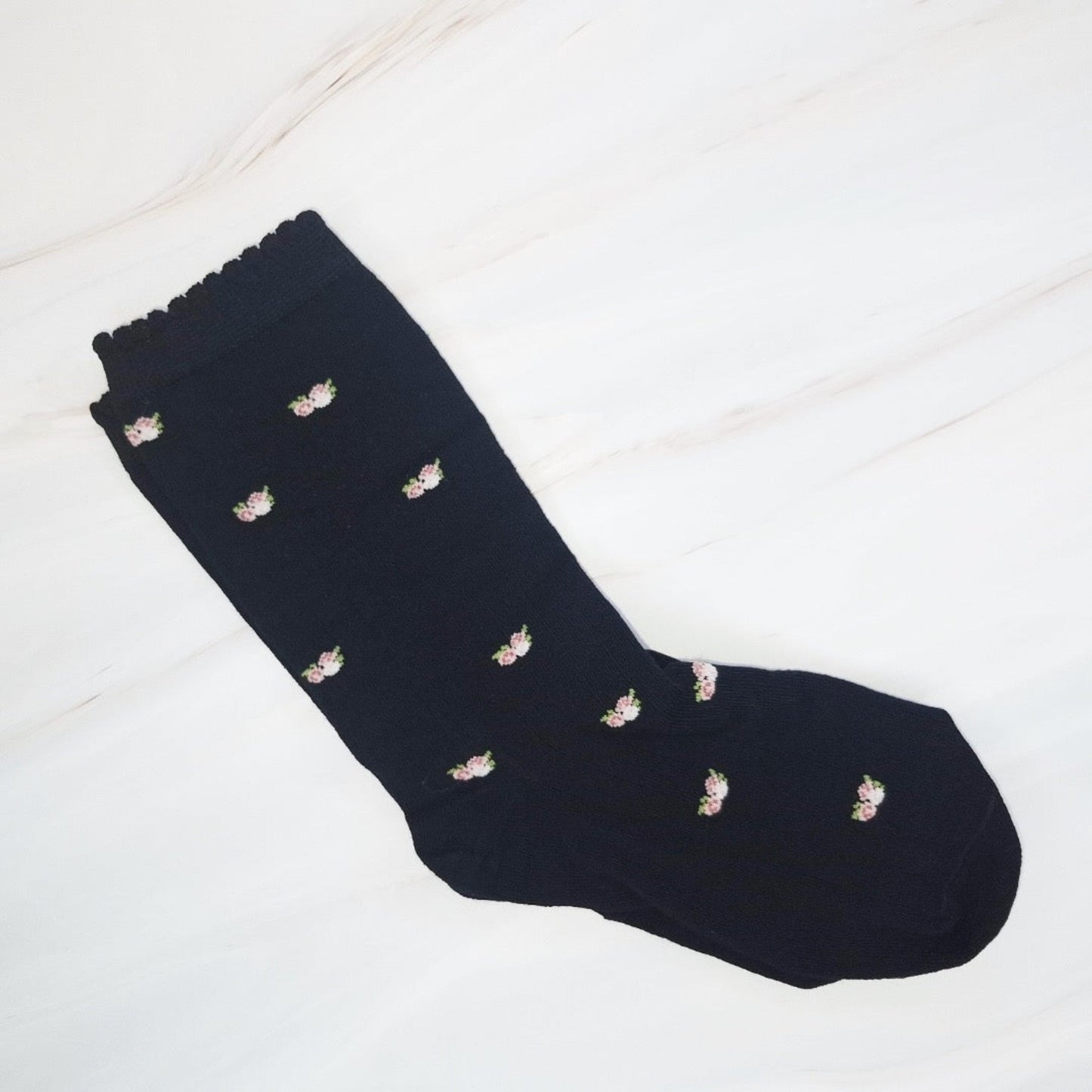 Vintage Floral Ankle Socks 2-Pack — Classic Breathable Knit - Socks
