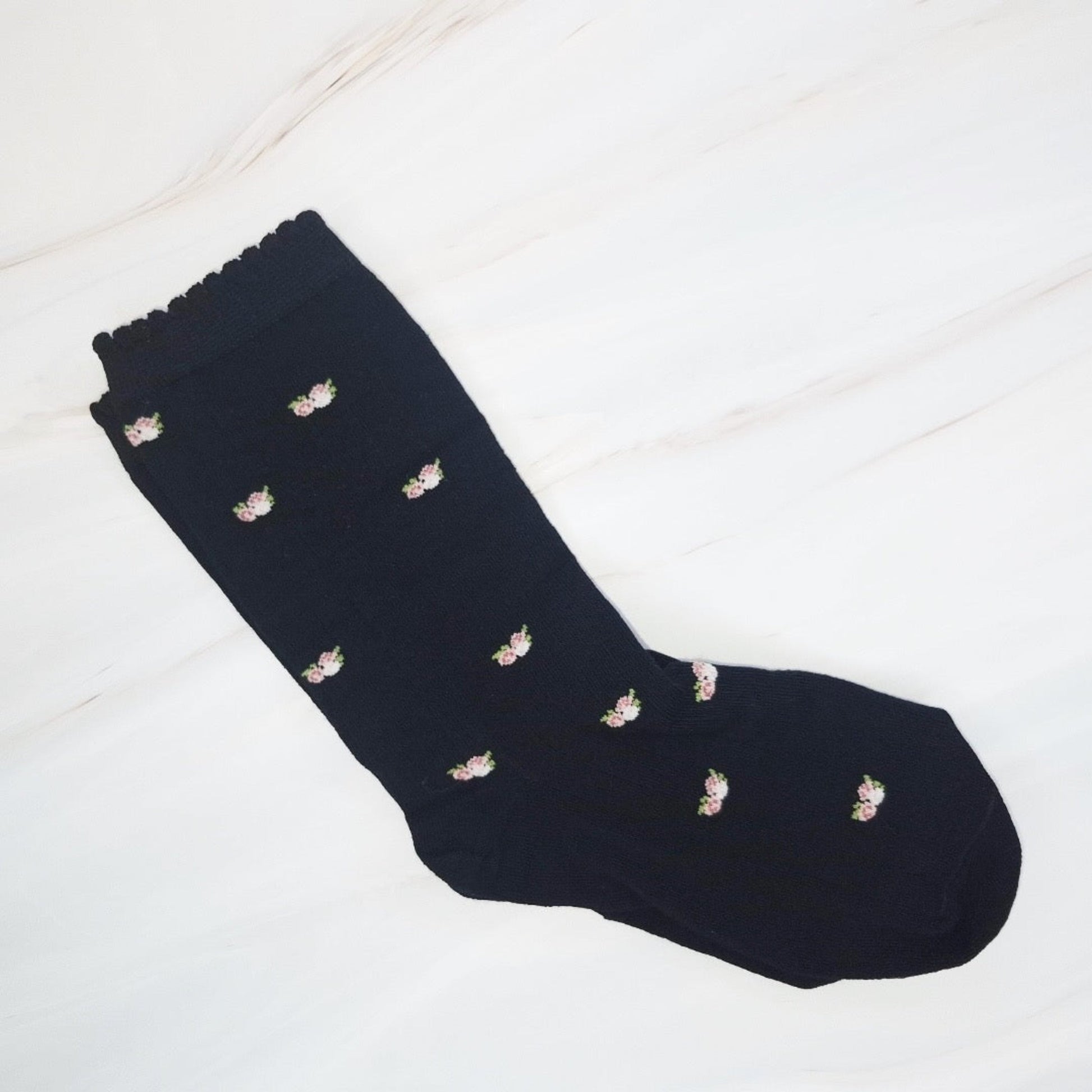 Vintage Floral Ankle Socks 2-Pack — Classic Breathable Knit - Socks