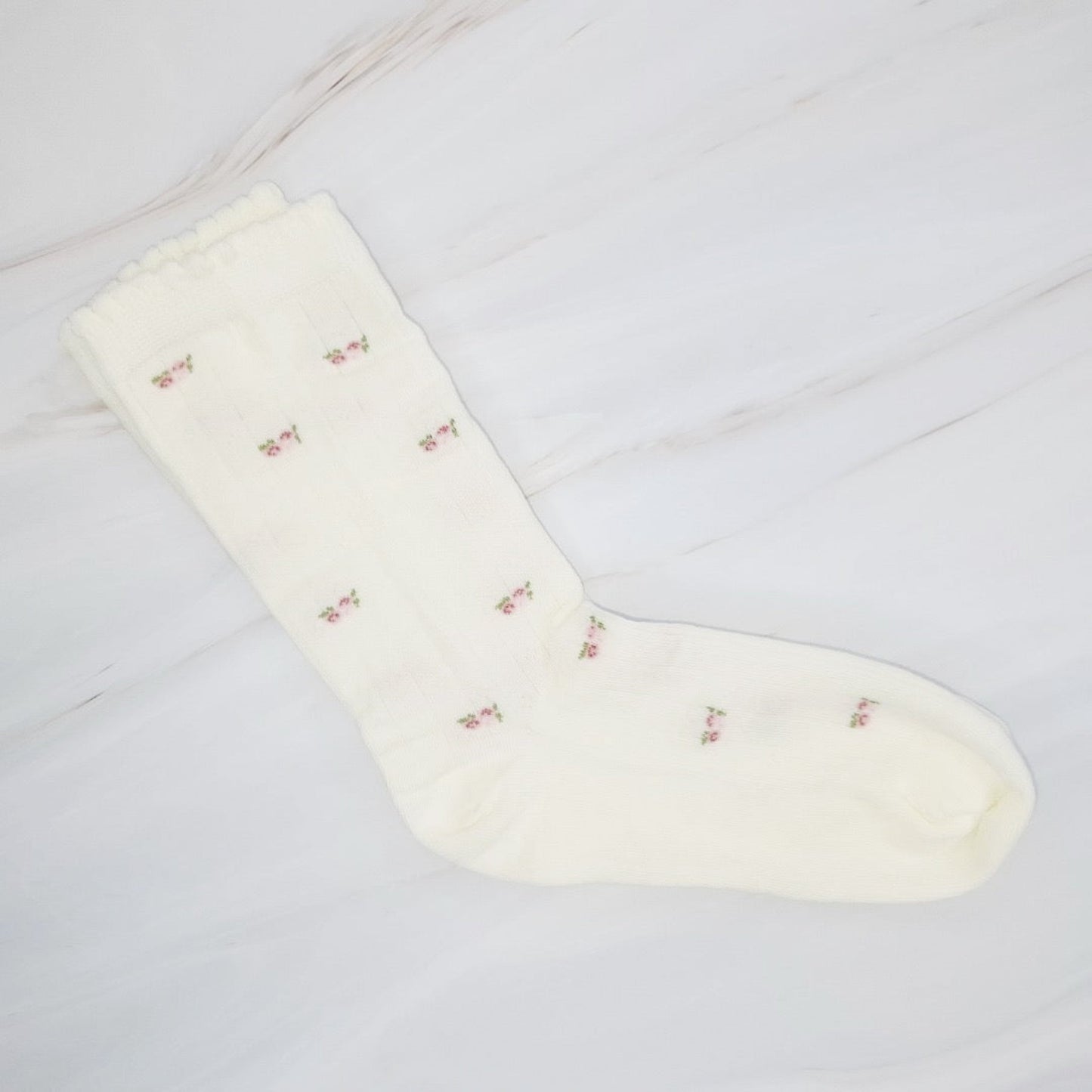 Vintage Floral Ankle Socks 2-Pack — Classic Breathable Knit - Socks