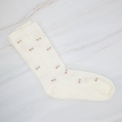 Vintage Floral Ankle Socks 2-Pack — Classic Breathable Knit - Socks
