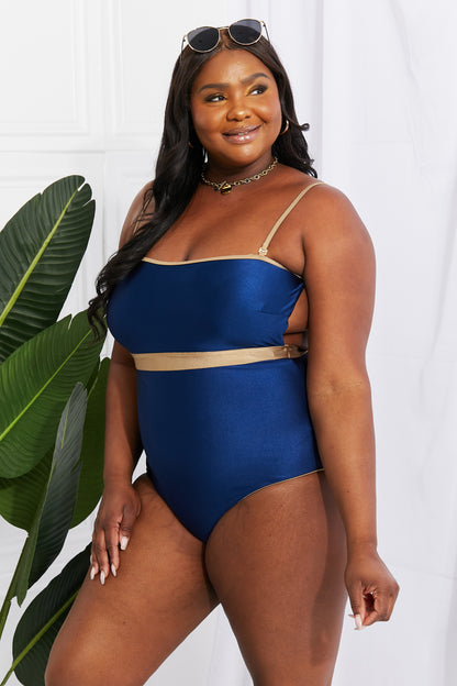 Wave Break Contrast Trim One-Piece for Women | Swimsuits | Ro + Ivy