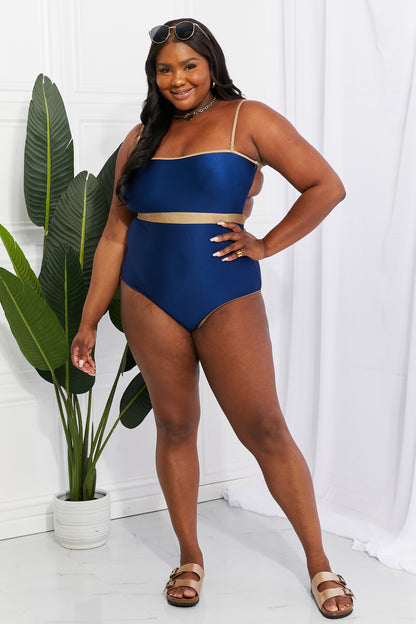 Wave Break Contrast Trim One-Piece for Women | Swimsuits | Ro + Ivy