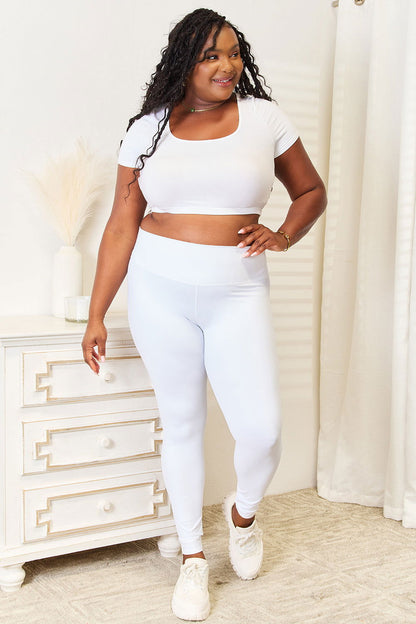 Wide Waistband Sports Leggings - Ro + Ivy