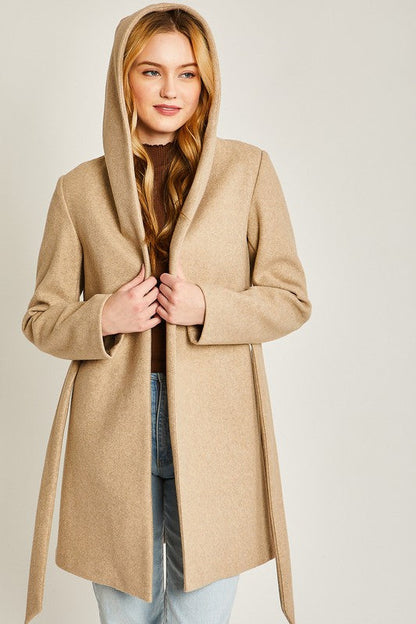 Women's Belted Fleece Hooded Coat | Coat | Ro + Ivy