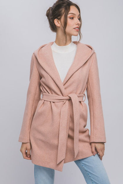 Women's Belted Fleece Hooded Coat | Coat | Ro + Ivy