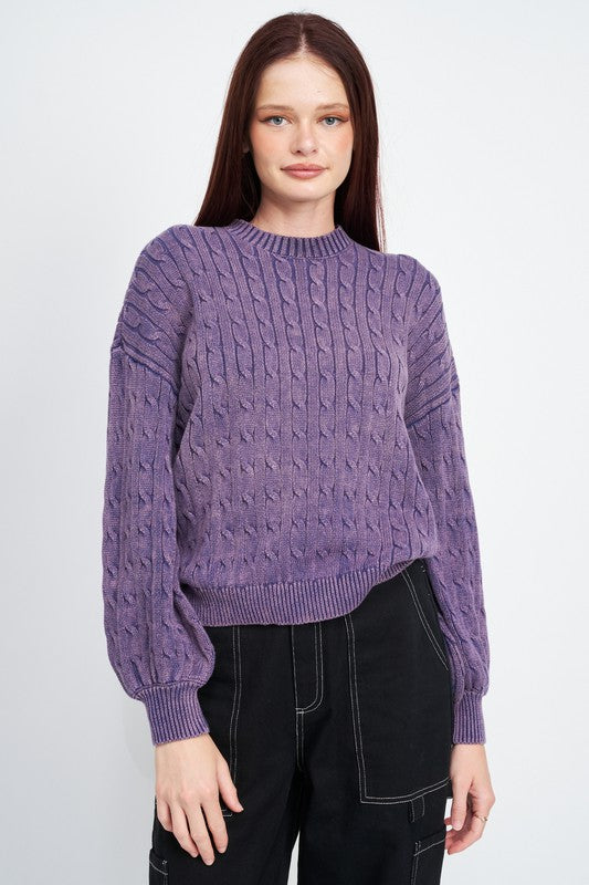 Women's Crew Neck Cable Knit Sweater | Sweaters | Ro + Ivy