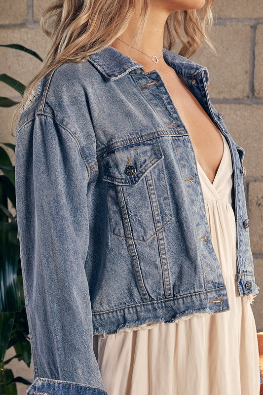 Women's Denim Cropped Jacket | Jackets | Ro + Ivy
