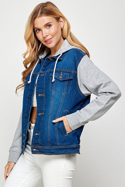 Women's Denim Jacket with Fleece Hoodies | Jackets | Ro + Ivy