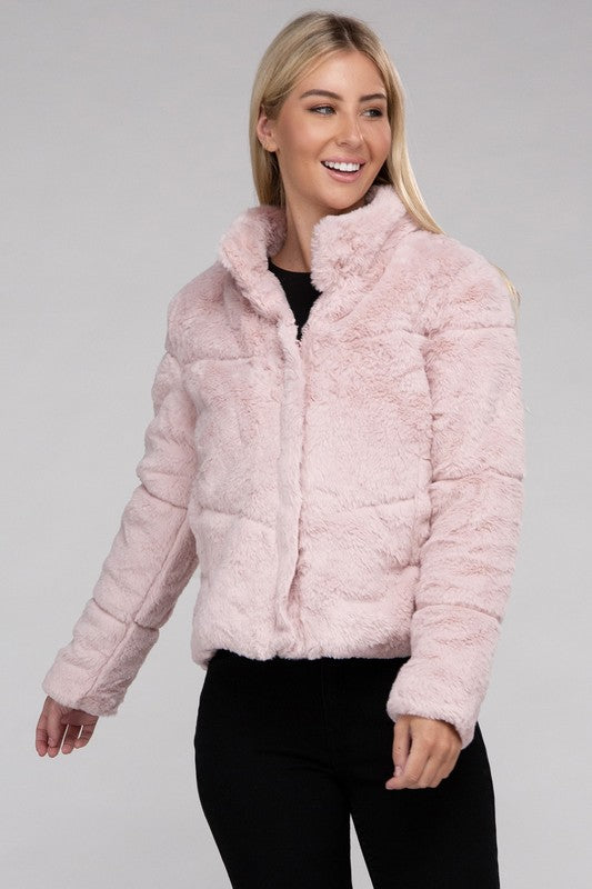 Women’s Fluffy Zip-Up Sweater Jacket | Jackets | Ro + Ivy