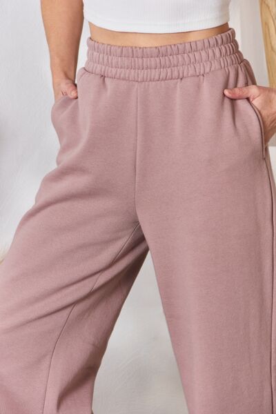 Women's High Waisted Rosy Wide Leg Side Slit Sweatpants | Pants | Ro + Ivy